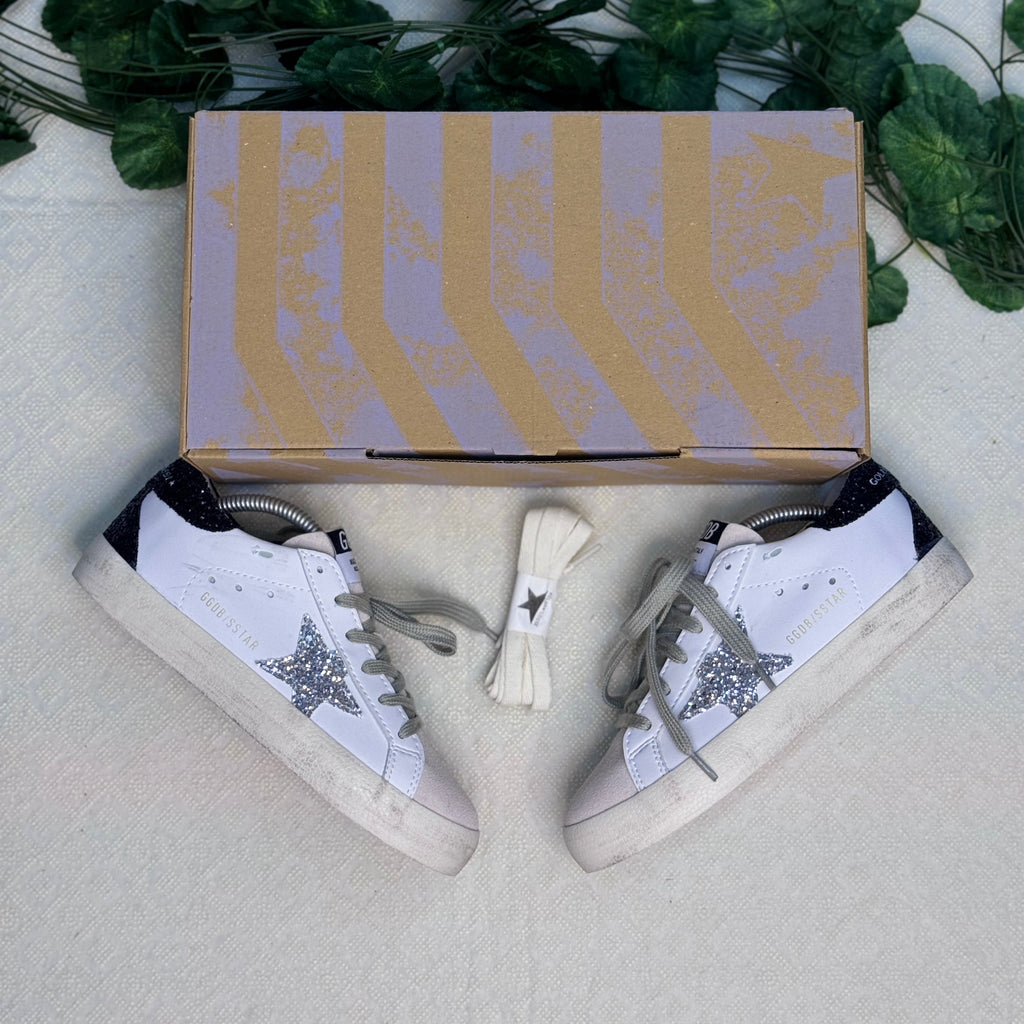Golden Goose Super-Star Gümüş Simli