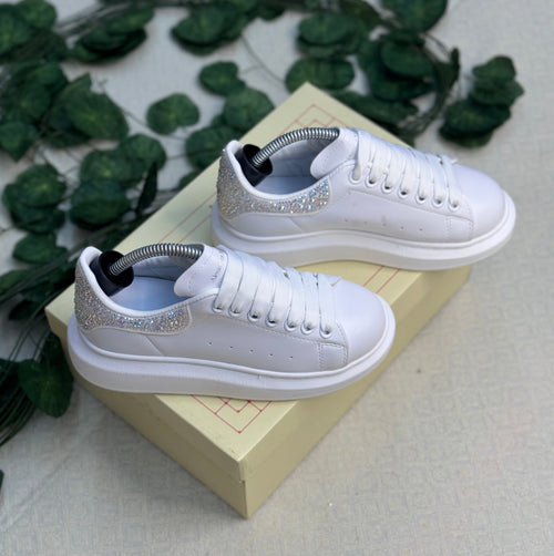 Alexander McQueen Oversized White Crystal Heel